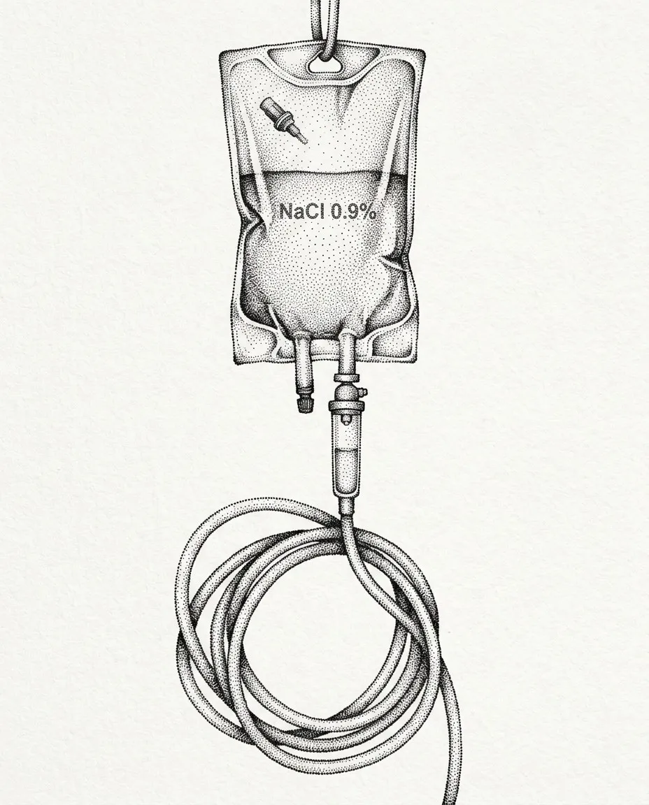 A member receiving an IV infusion in a private suite